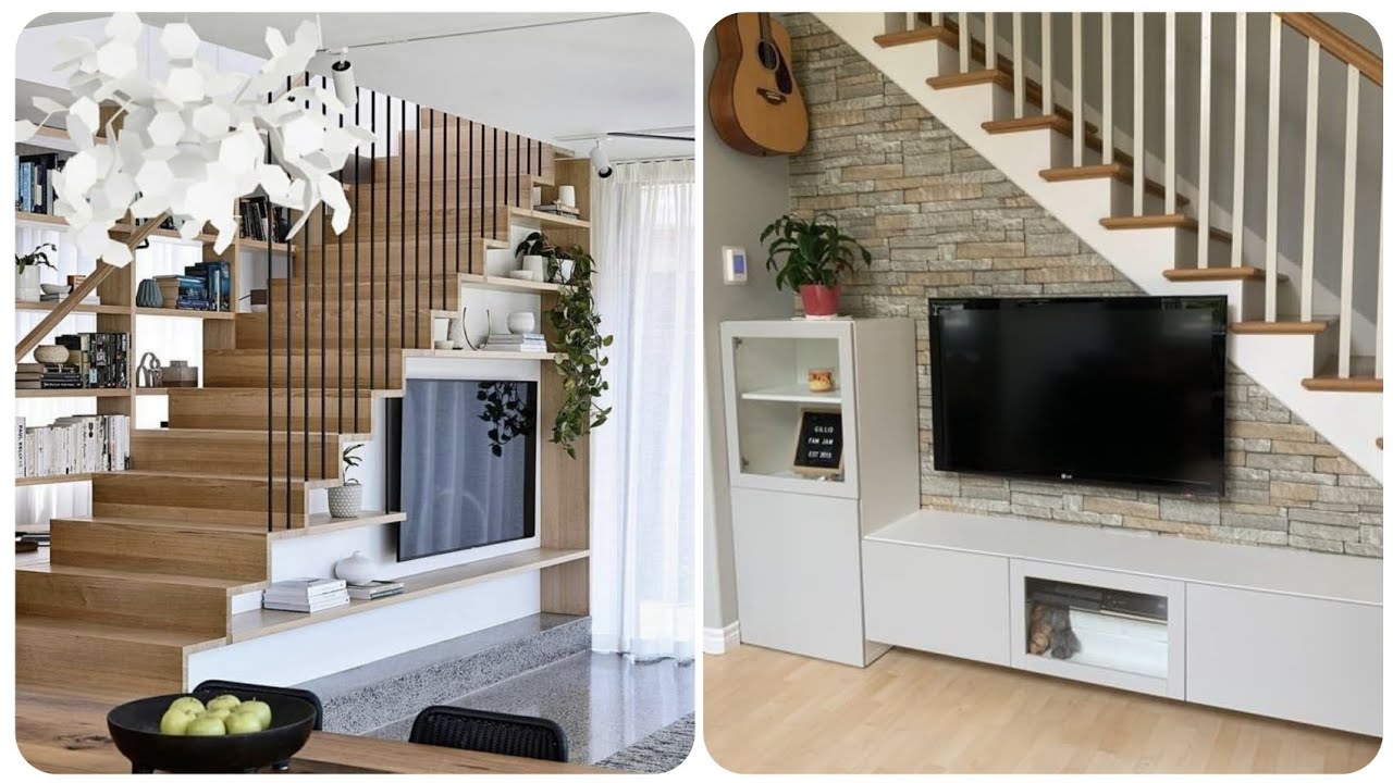 Modern Understair TV Unit Designs Ideas 2022 || Understair Storage Ideas || Staircase Designs Ideas