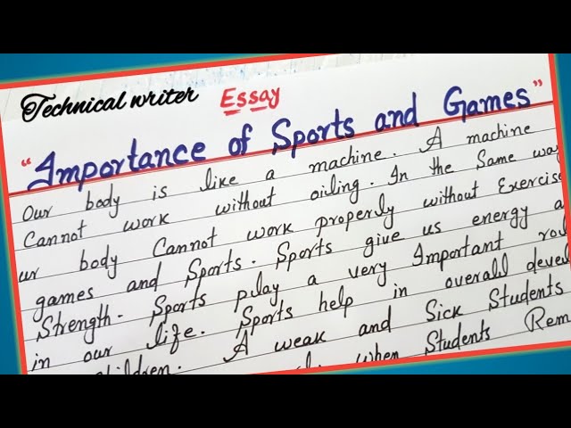 sports and games essay in english