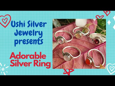 Adorable Silver rings | Rings for Girls | Semi-Precious Stone Rings | Shop Now | Ushi Silver