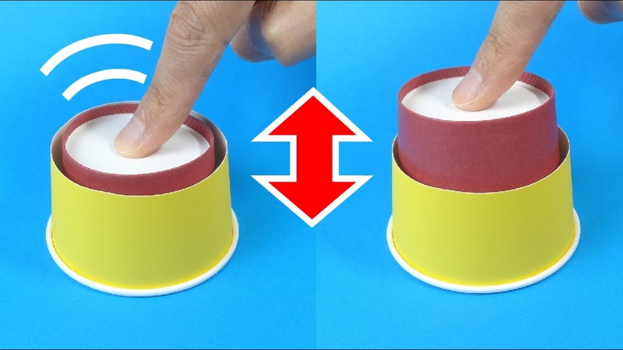 超カンタン 紙コップで作る 押したらヤバそうなボタン Dangerous Button Made Of Paper Cup Youtube