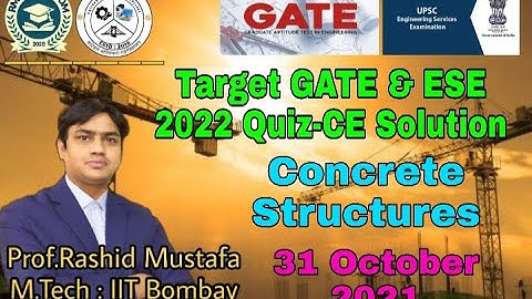 Target GATE & ESE 2022 Quiz CE Solution | Concrete Structures | 31 October 2021| RM Classroom