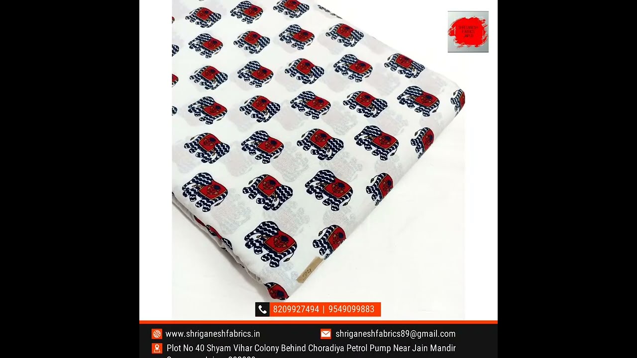 ANIMAL PRINTS !! SANGANERI PRINTS !! JAIPURI COTTON !! SHRI GANESH FABRICS JAIPUR !! NO. 8209927494