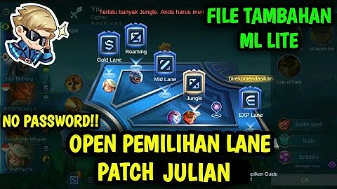 Data Open Pemilihan Lane Saat Pick Hero | File Tambahan ML Lite