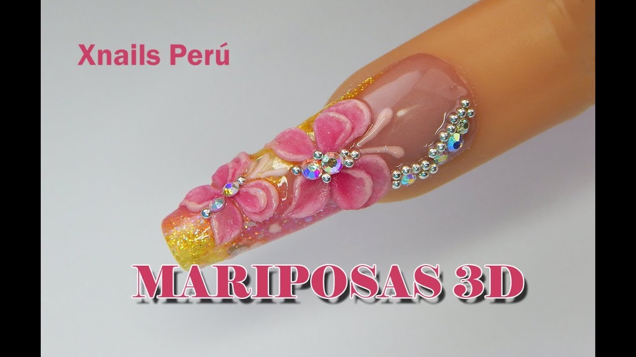 Uñas Acrílicas con Mariposas en 3d / Xnails Peru - thptnganamst.edu.vn