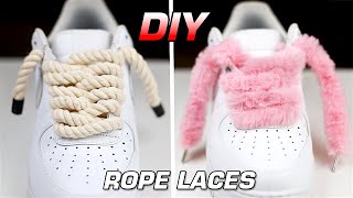 HOW TO: THICK ROPE LACES AF1 CUSTOM SHOES | DIY FUR LACES