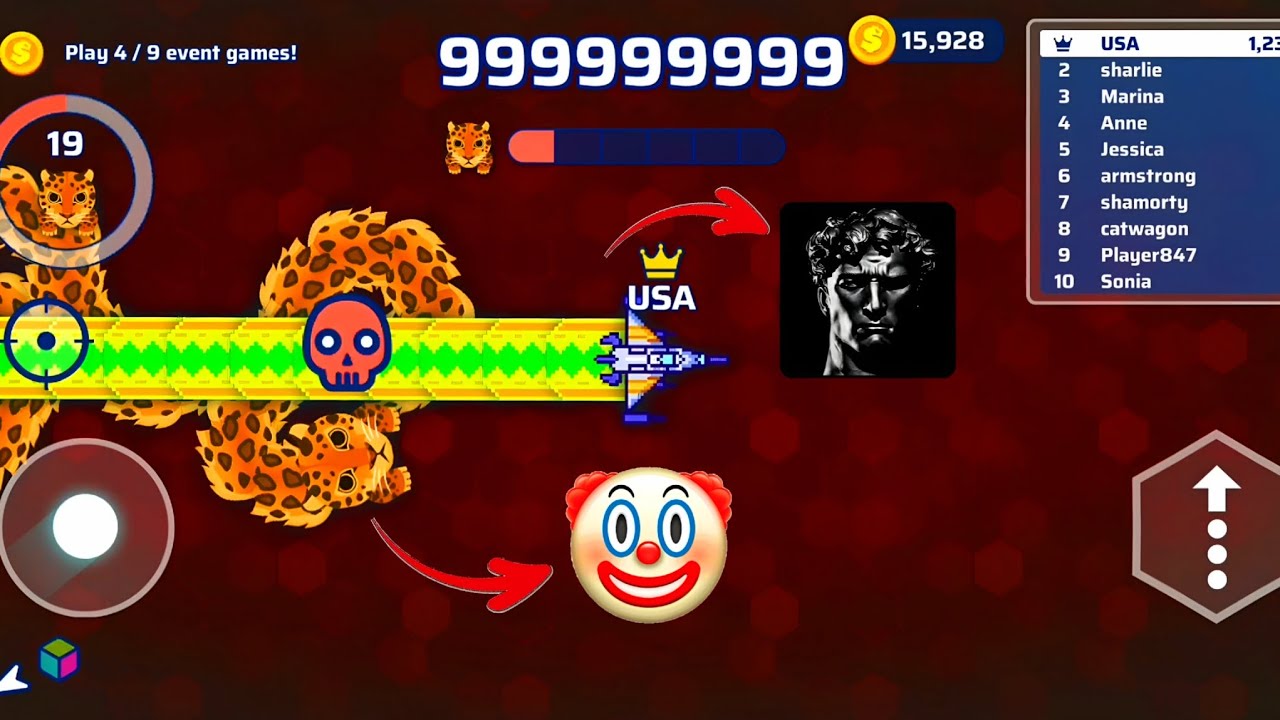 Snake.io modmenu gameplay #400 - usa