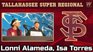 Lonni Alameda, Isa Torres on Super Regional | Florida State Softball | FSU Softball | Warchant TV