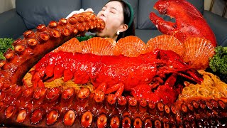 [Mukbang ASMR] 5ft! Giant OCTOPUS Legs🐙 Lobster Spicy Stir-Fried Jjamppong Seafood Recipe Ssoyoung