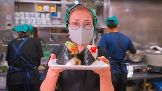 [毎日大行列] 日本で一番有名で一番賑やかで一番おいしいおにぎり屋さんに密着！おにぎり ぼんご ASMR Japanese street food Rice balls made by grandma