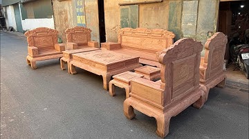 Nhiệm thu mộc thô bộ ghế quốc sắc thiên hương 11 món chân 14 hàng víp dày dặn mộng nội địa0944490000