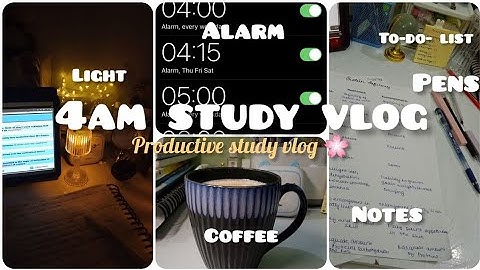 4am productive study vlog 👩🏻‍🏫☕| waking up early, notes taking, coffee and more 📚
