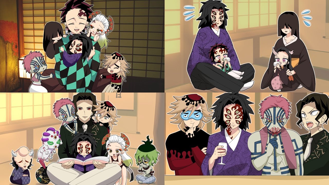 【鬼滅の刃 上弦集結】幼児化した上弦の鬼を炭治郎がワンオペ育児・幼児化&鬼化した炭治郎と禰豆子の子守をする黒死牟と鳴女など（総集編）【刀鍛冶の里/猗窩座/童磨/玉壺/半天狗/堕姫/妓夫太郎/声真似】