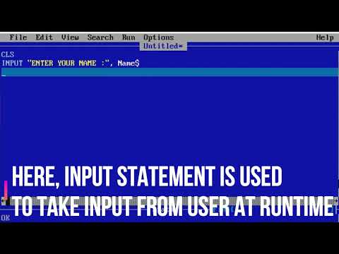 QBASIC: print your name using INPUT keyword