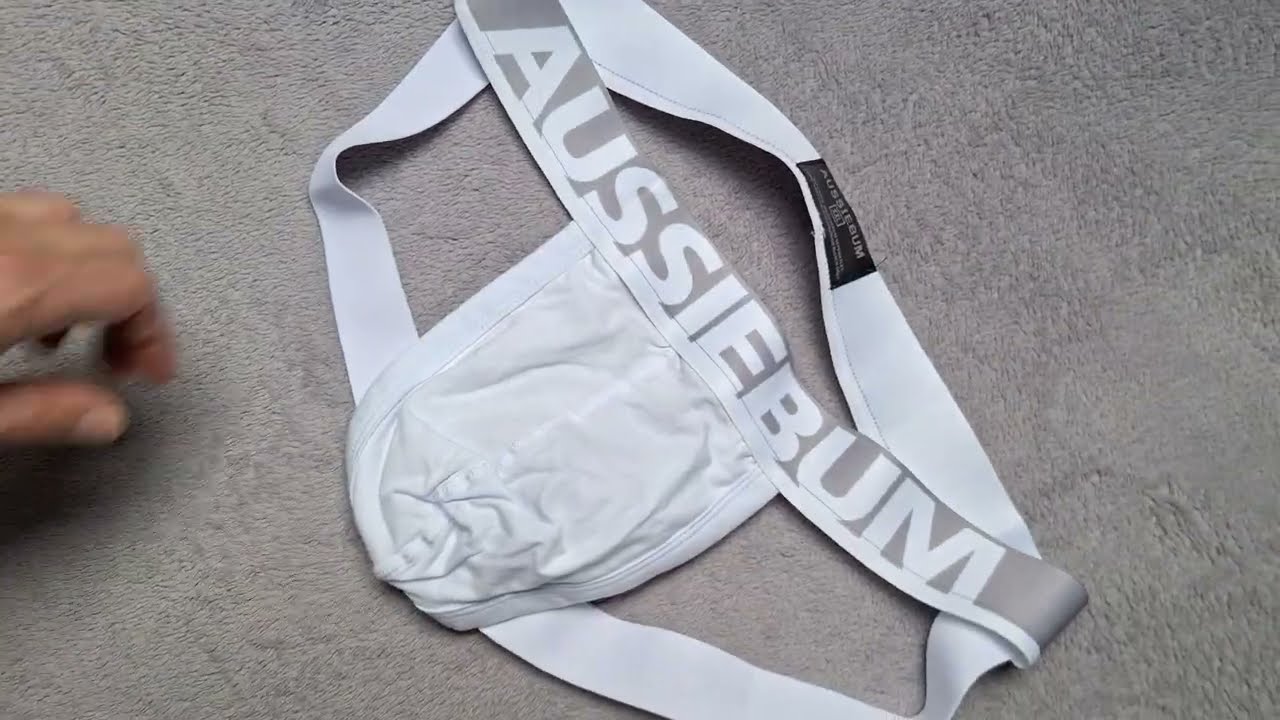 Aussiebum White Jockstrap with Front Bag