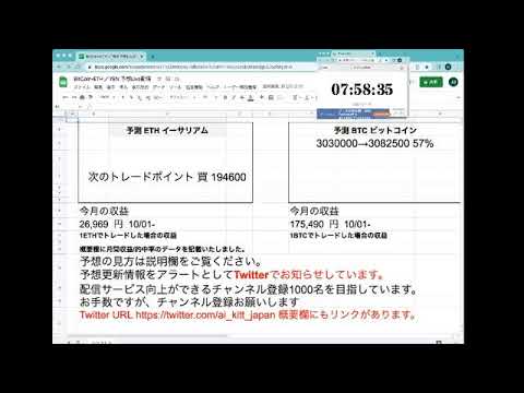 AI予想 ビットコイン・イーサリアムLive配信　2022・10・16