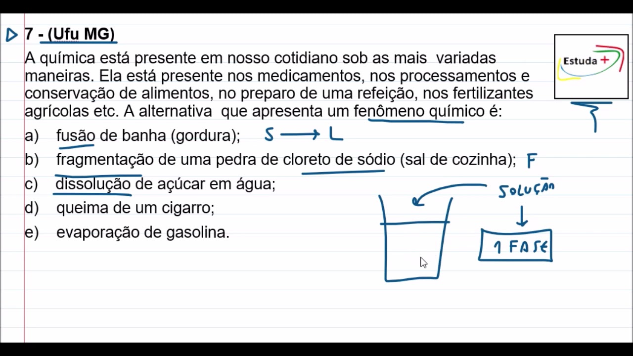 Marque As Alternativas Referentes A Fenômenos Químicos