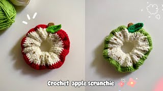 Crochet Apple Scrunchie 🍎🍏 Móc len dây cột tóc quả táo
