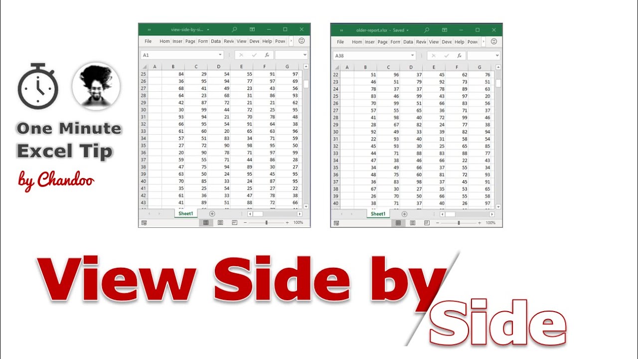 Compare two Excel files quickly with "View side by side" - One minute tip - YouTube
