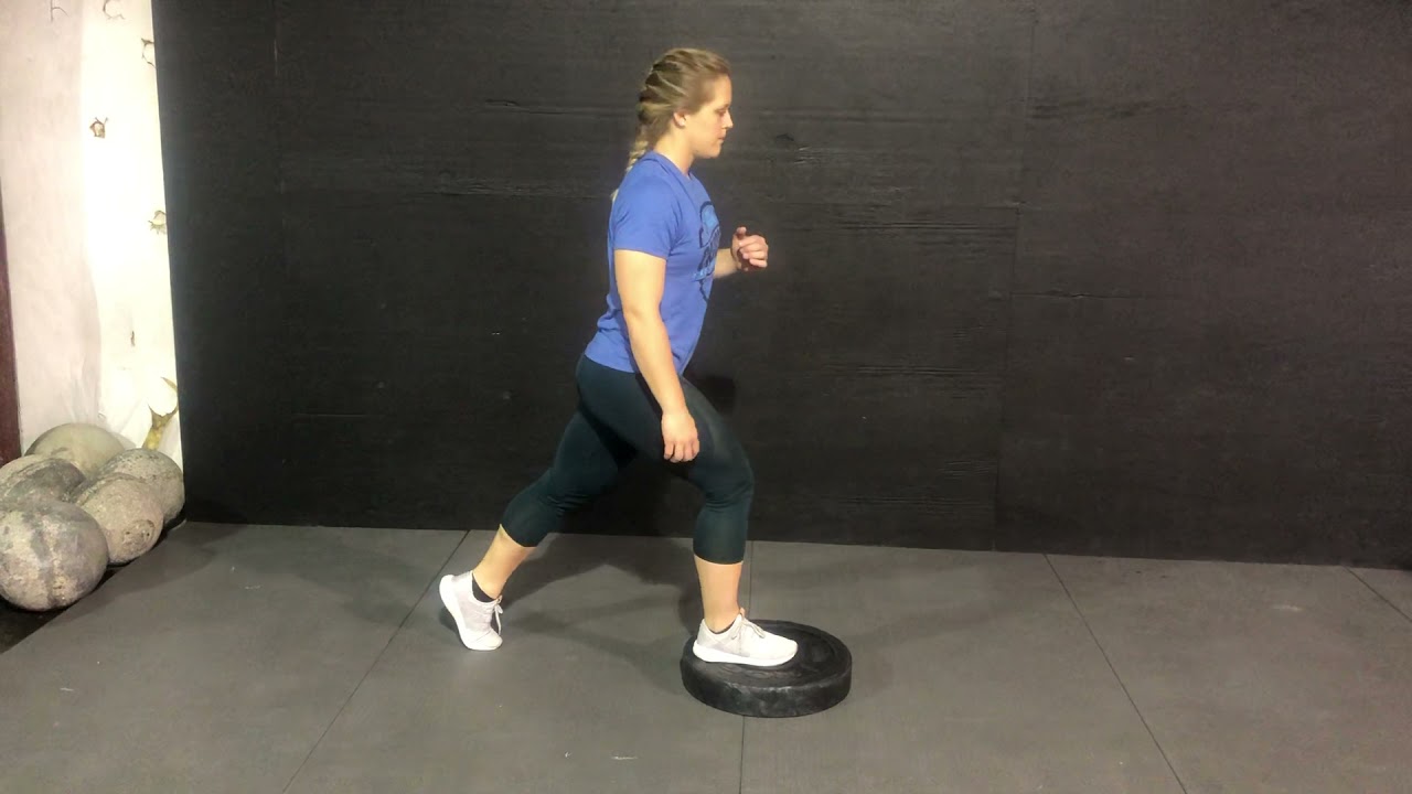 front foot elevated lunge - YouTube