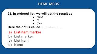 HTML MCQ Questions and Answers || HTML MCQs for Exam and Interview || Most Important HTML MCQs
