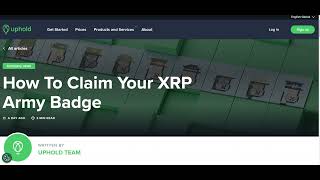 Uphold XRP NFT Badge - Claim it before it