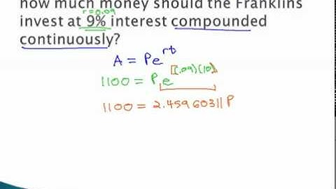 Compound Interest - Finding Principle with Continuous Interest
