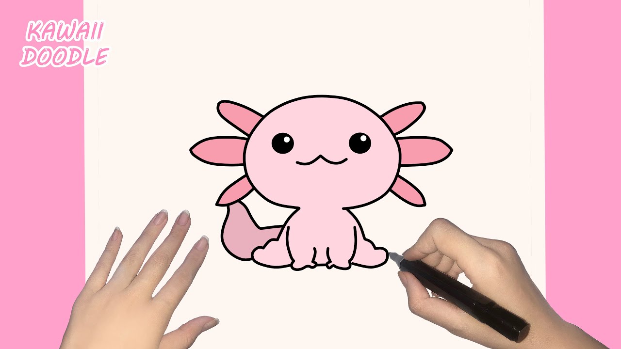 🌸HOW TO DRAW A CUTE AXOLOTL 🫧~ STEP BY STEP ~ KAWAII DOODLE - YouTube