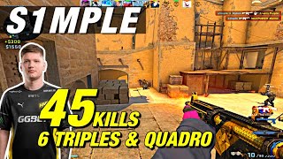 s1mple mirage game (45 kills) 6 Triples!😲CSGO s1mple POV