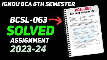 BCSL-063 Solved Assignment 2023-24 (July-January) || IGNOU BCA 5th Semester