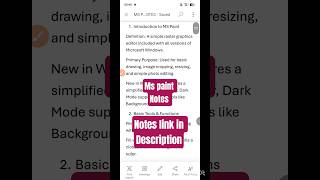 MS paint notes for computer education and shortcut keys #viralvideo #windows#shorts