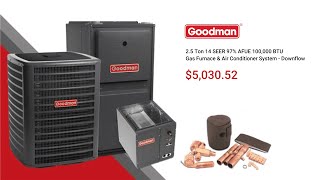 Efficiency Meets Comfort: Goodman 2.5 Ton 14 SEER Gas Furnace & AC System