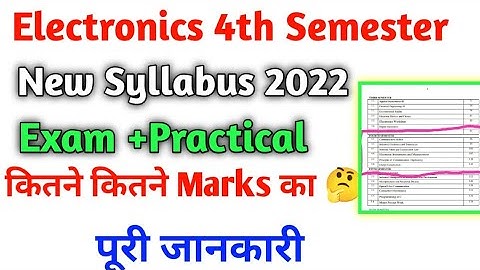 Electronics 4th Semester Syllabus/Electronics 4th Semester new Syllabus//Polytechnic 4th Semester