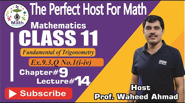 11th Class Math, Ch #09, Exercise 9.3 Question No.1(i-iv)