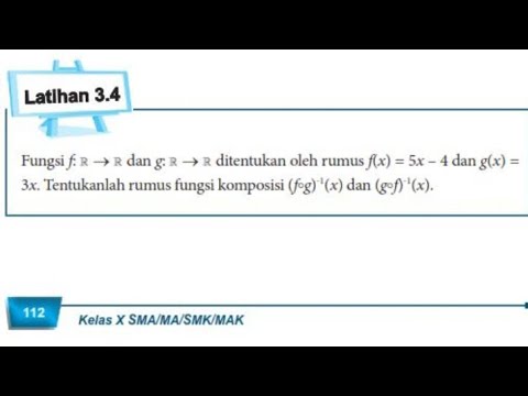 Kelas 10 Latihan 3 4 Fungsi Invers Bab 3 Matematika Kelas 10 Semester 1 Youtube