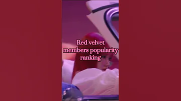 Red velvet members popularity ranking