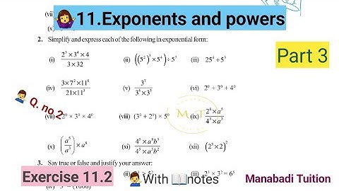 7th class maths|Chapter 11|🤷‍♀️Exponents and Powers|💁‍♀️Exercise 11.2 |Q no 2 |part 3|with notes|
