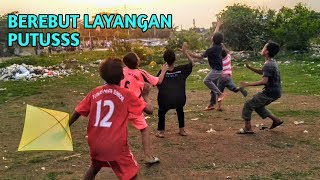 REBUTAN LAYANGAN PUTUS ~ Ngadu Layangan di Lapangan PIK Penggilingan - Kite Flying