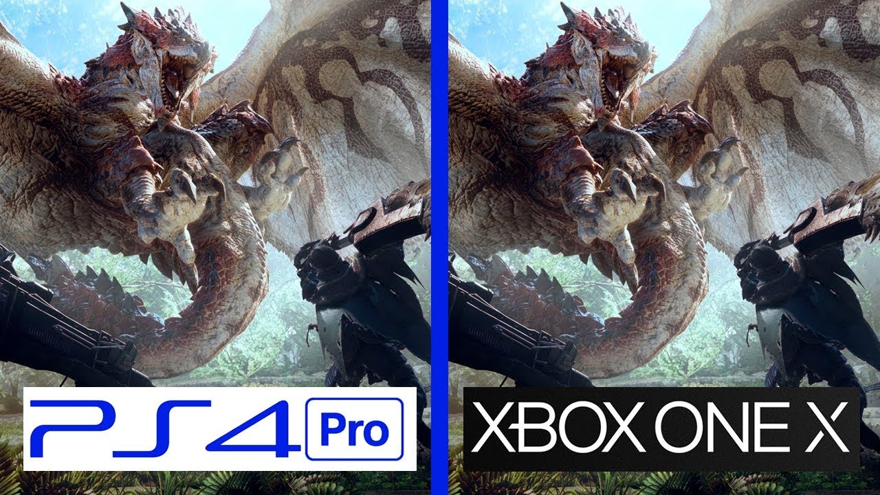 Monster Hunter World | Xbox One X VS PS4 | 4K Graphics Comparativa YouTube