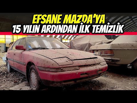 TOZLU GARAJ | Mazda 323 15 Yıl Sonra Pırıl Pırıl Oldu | Kılıfları Sökünce Koltuklar Mutlu Etti 🥰