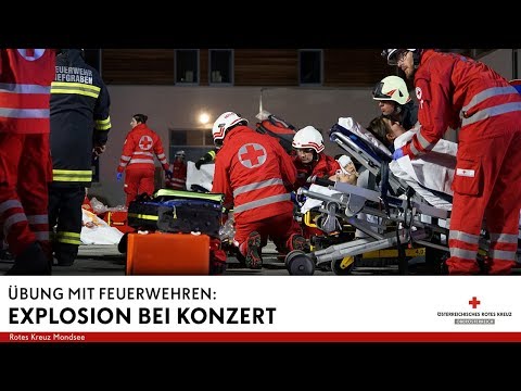 Explosion bei Konzert | Notruf: 50 Verletzte Personen | Einsatzvideo: Übung am 13. April in Mondsee