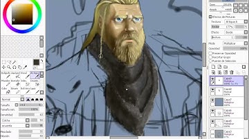 Dibujando y pintando un Vikingo en Paint tool Sai Tablet Genius Easypen i405x