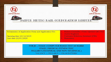 JMRC RECRUITMENT OF SC/TO | Junior Engineer | Customer Relations Assistant | Maintainer |