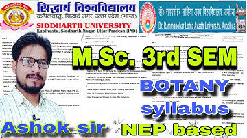 MSc 3rd semester BOTANY syllabus NEP based, Ashok sir, minor/major subject kaun sa le, #botany