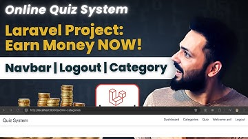 Laravel Project in Hindi #7 Make Navbar, Logout feature , Category Page  | Quiz system