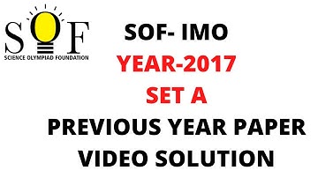 SOF - IMO PREVIOUS YEAR PAPER SET A YEAR 2017 CLASS 3