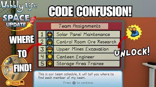 Where to FIND ALL the TEAM MEMBERS! CODE CONFUSION QUEST! GET CLAPPING HAT! Wobbly Life Space Update screenshot 5
