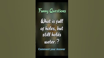 Funny Questions  | What is full of holes but still holds water? #funnyshorts #funnyriddles