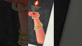 Diwali Diya Painting  #art #shortvideo #ytshorts #acrylicpainting