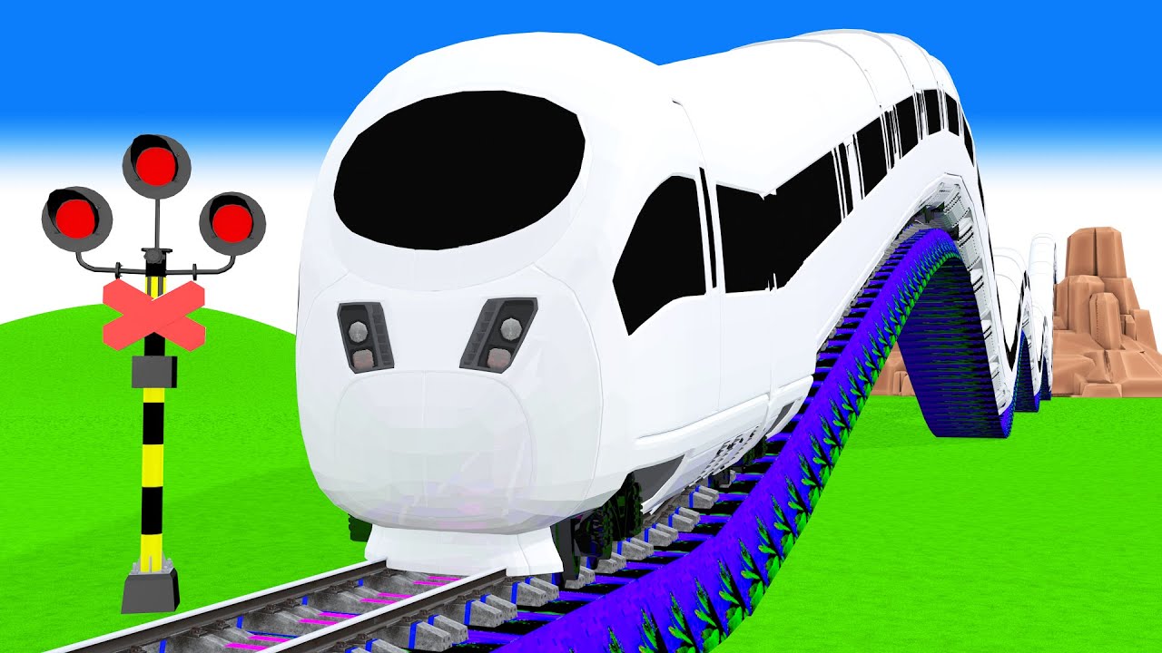 踏切アニメ  あぶない電車 WHITE TRAIN 🚦 Fumikiri 3D Railroad Crossing Animation # train #1