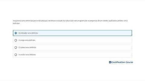 Se quisesse uma dimensão personalizada que comunique o estado da subscrição num programa de recompen